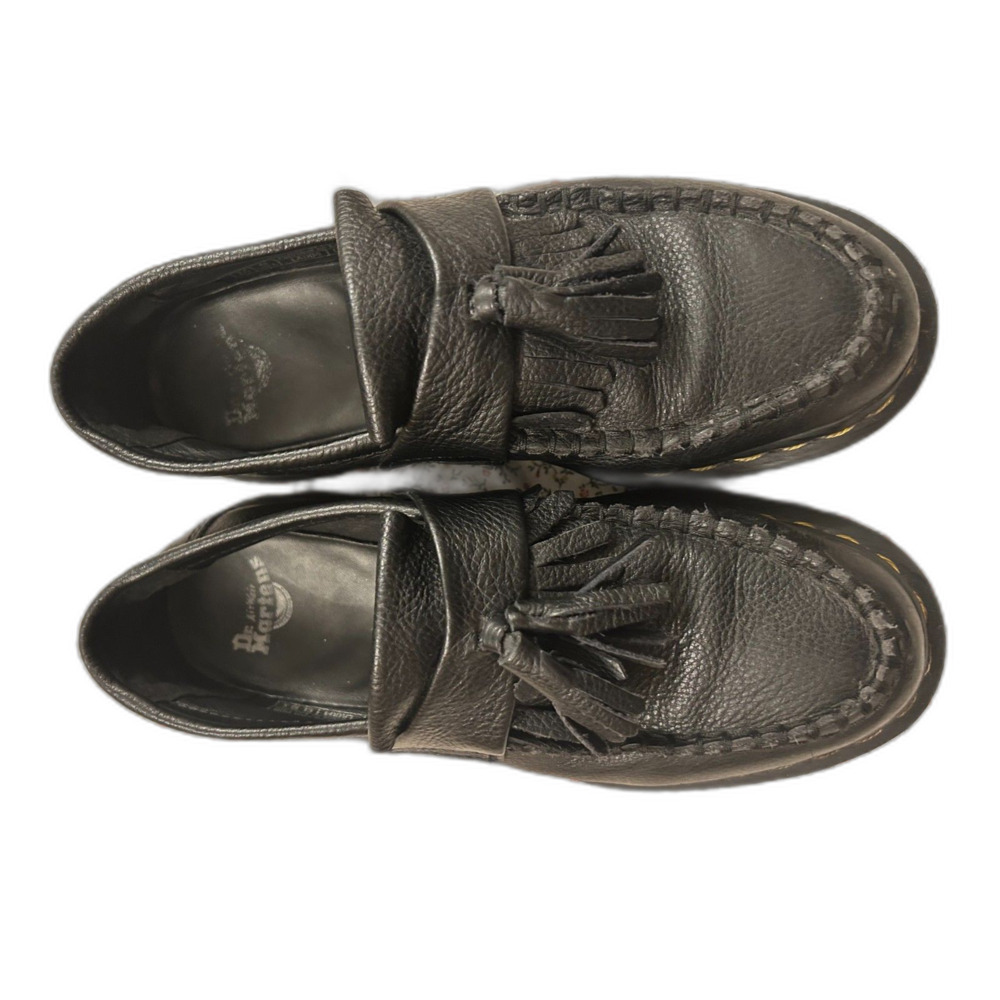Dr Martens Adrian Tassel Loafers Black Leather Slip On Shoes Size 6 Women - Picture 2 of 6